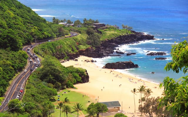 A beach on the North Shore of Oahu