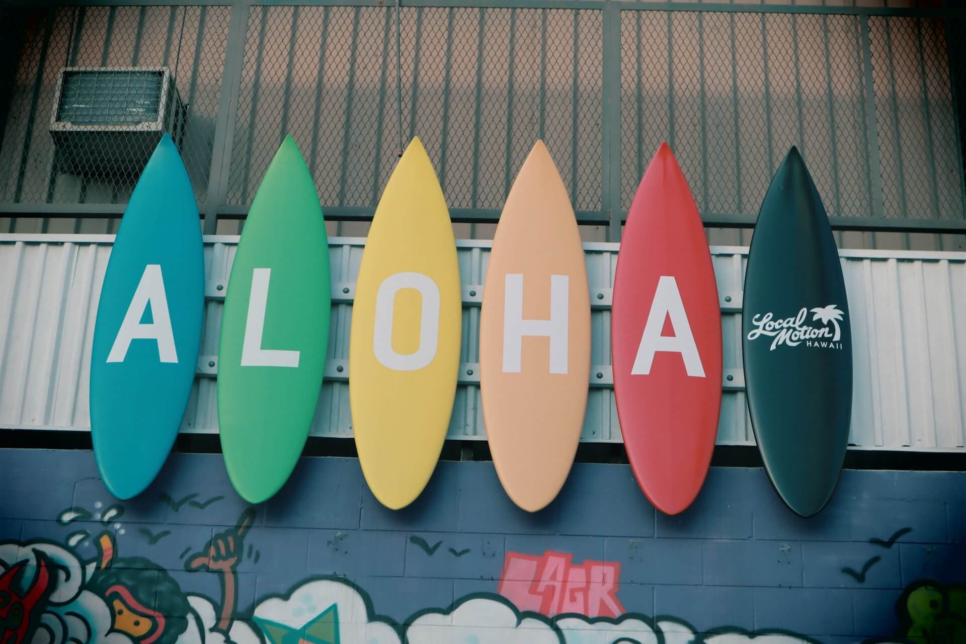Surfboards spell Aloha in Hawaiʻi
